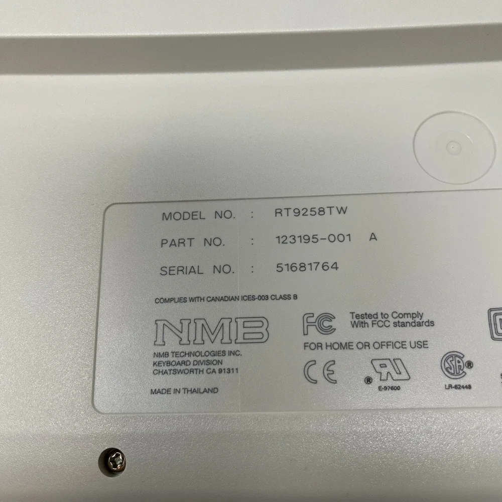 Micron NMB RT9258TW PS/2 Wired Vintage Beige Keyboard – Tested, Made in Thailand